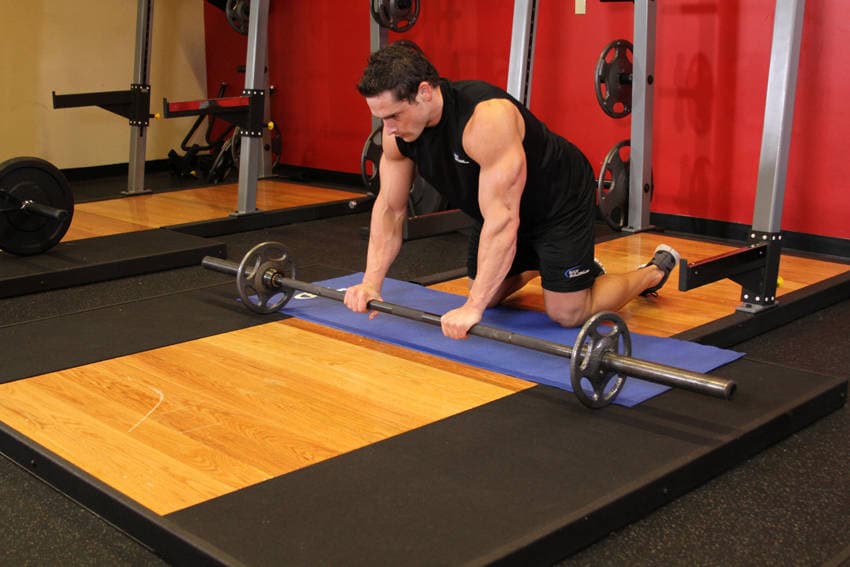 Barbell Ab Rollout - On Knees 1