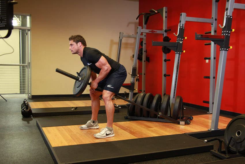Bent Over One-Arm Long Bar Row — النهاية