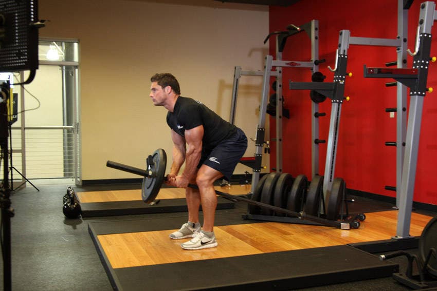 Bent Over Two-Arm Long Bar Row — البداية