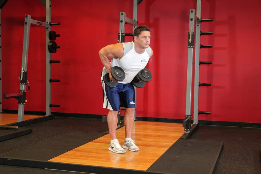 Bent Over Two-Dumbbell Row With Palms In — النهاية