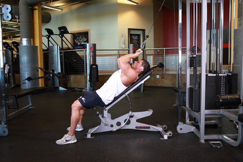 Cable Incline Triceps Extension — البداية