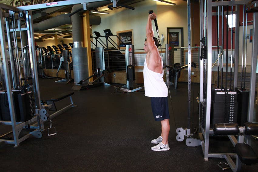 Cable Rope Overhead Triceps Extension — النهاية