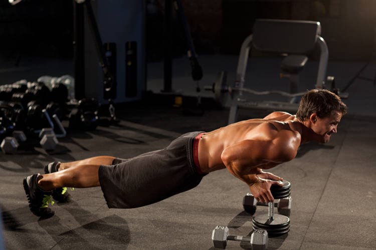 Close-Grip Push-Up off of a Dumbbell — النهاية