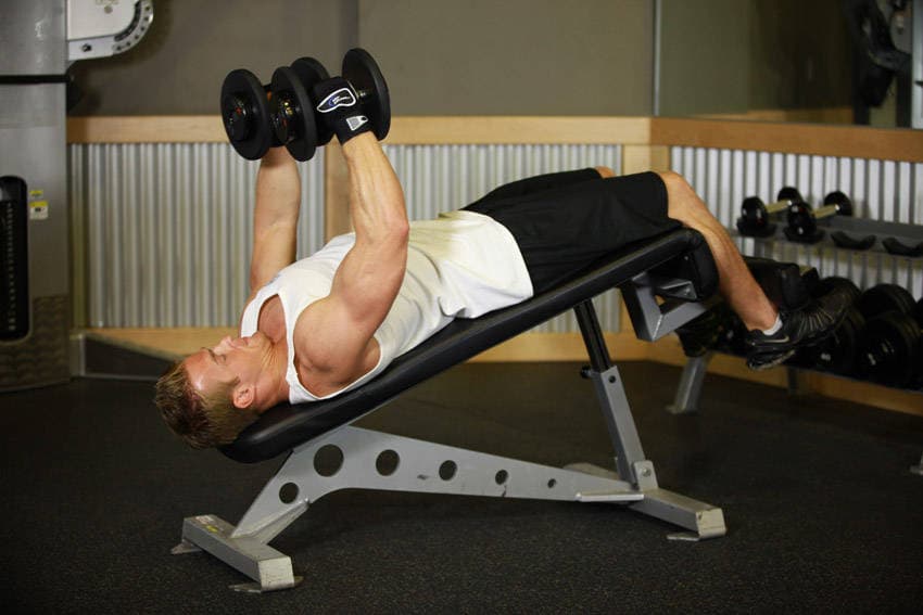 Decline Dumbbell Flyes — البداية