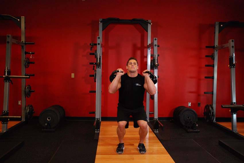 Double Kettlebell Push Press — النهاية