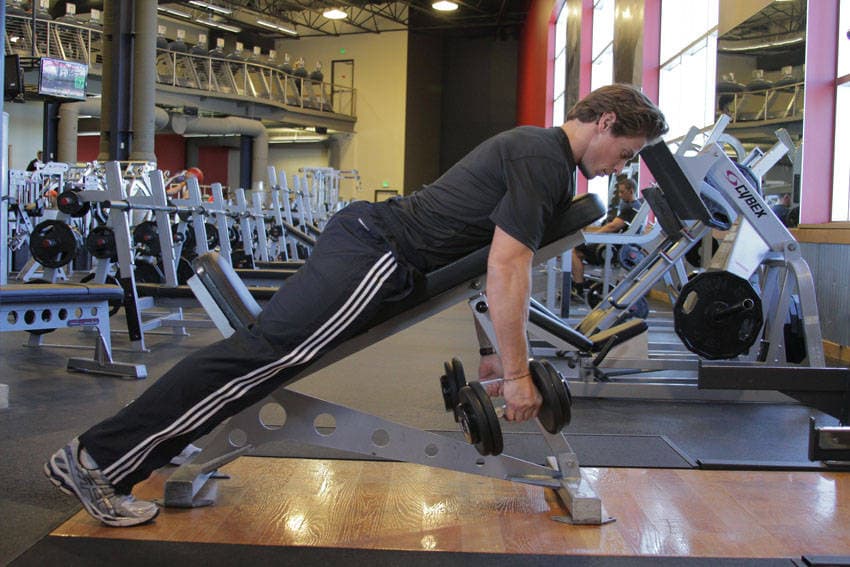 Dumbbell Incline Row — البداية