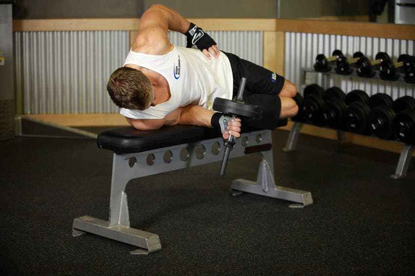 Dumbbell Lying Supination — البداية
