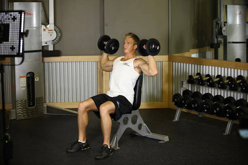 Dumbbell Shoulder Press — البداية