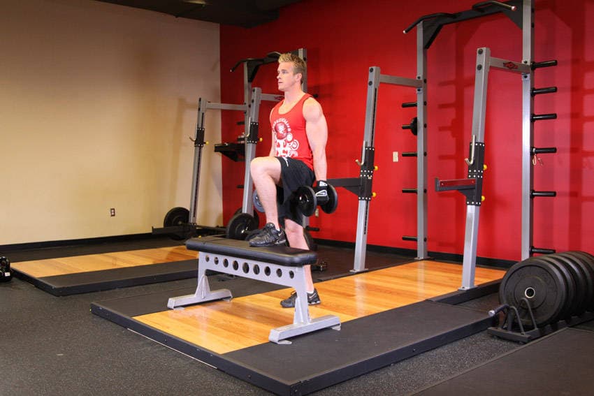 Dumbbell Step Ups — النهاية