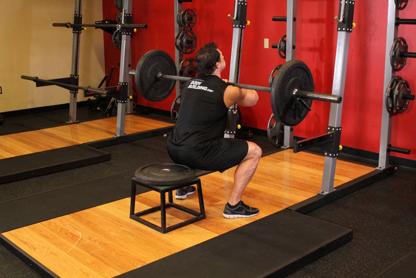 Front Barbell Squat To A Bench — النهاية