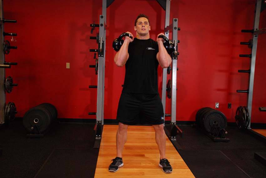 Front Squats With Two Kettlebells — البداية