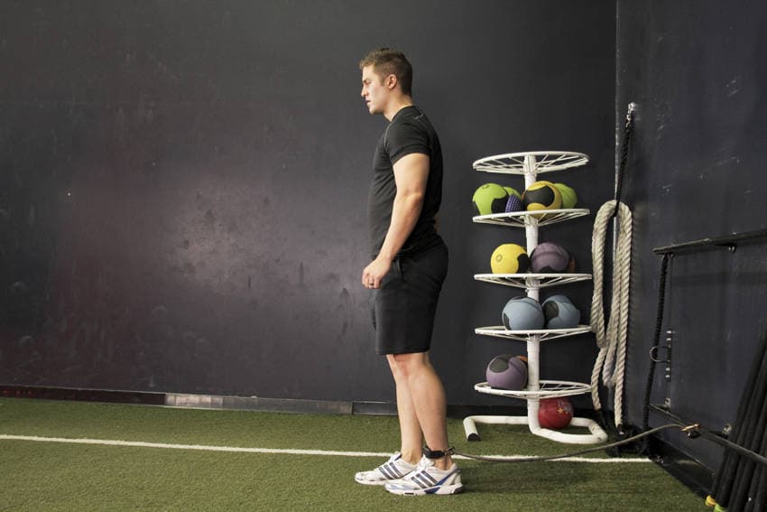Hip Flexion with Band — البداية