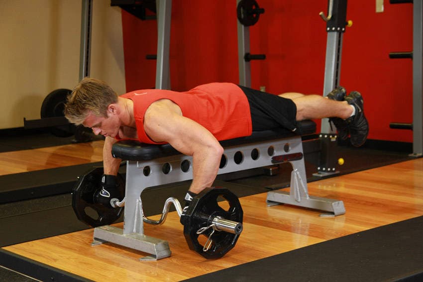 Lying Cambered Barbell Row — البداية