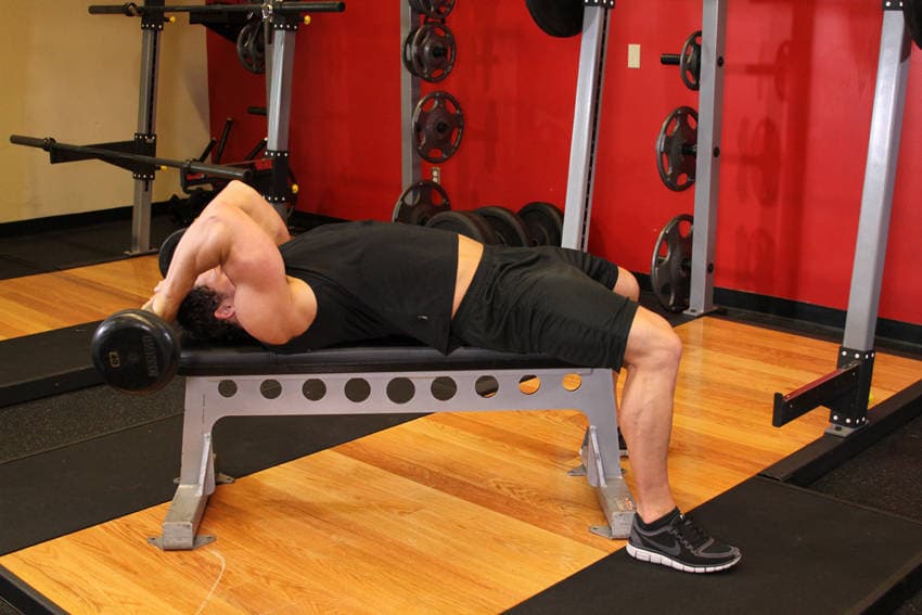 Lying Close-Grip Barbell Triceps Extension Behind The Head — البداية