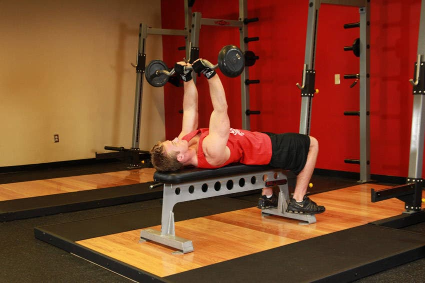 Lying Close-Grip Barbell Triceps Press To Chin — البداية