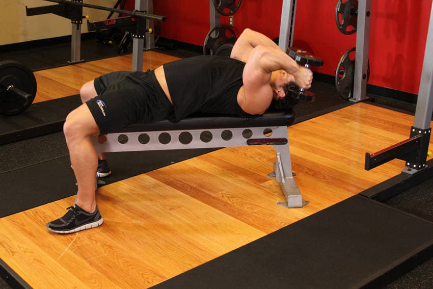 Lying Dumbbell Tricep Extension — البداية