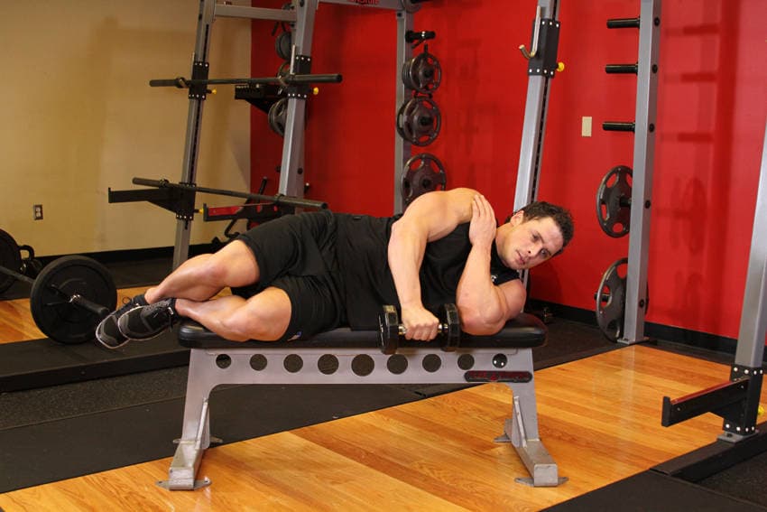 Lying One-Arm Lateral Raise — البداية