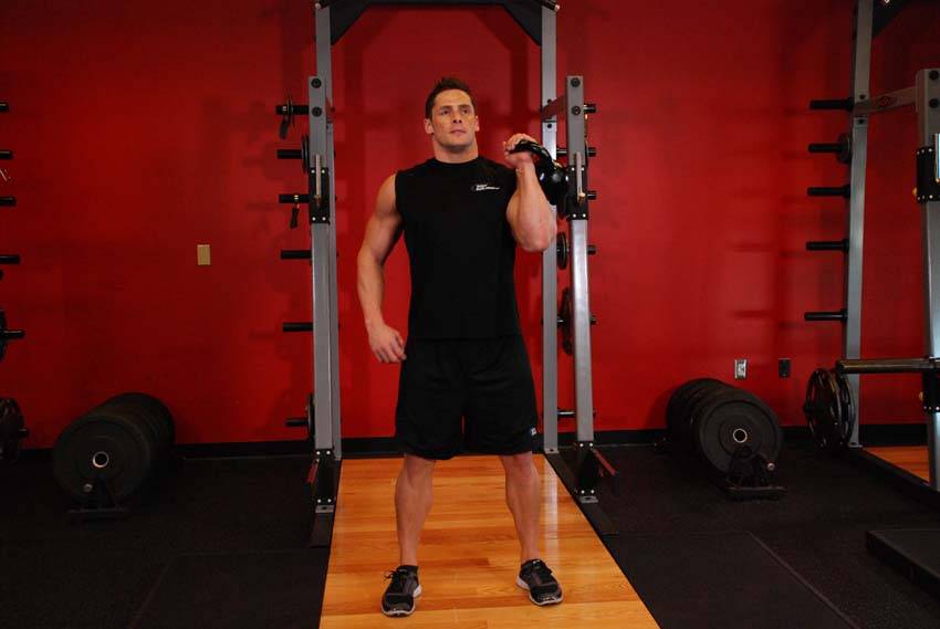 One-Arm Kettlebell Military Press To The Side — البداية
