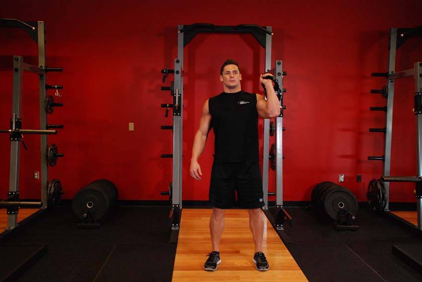 One-Arm Kettlebell Push Press — البداية