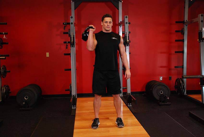 One-Arm Kettlebell Split Jerk — البداية