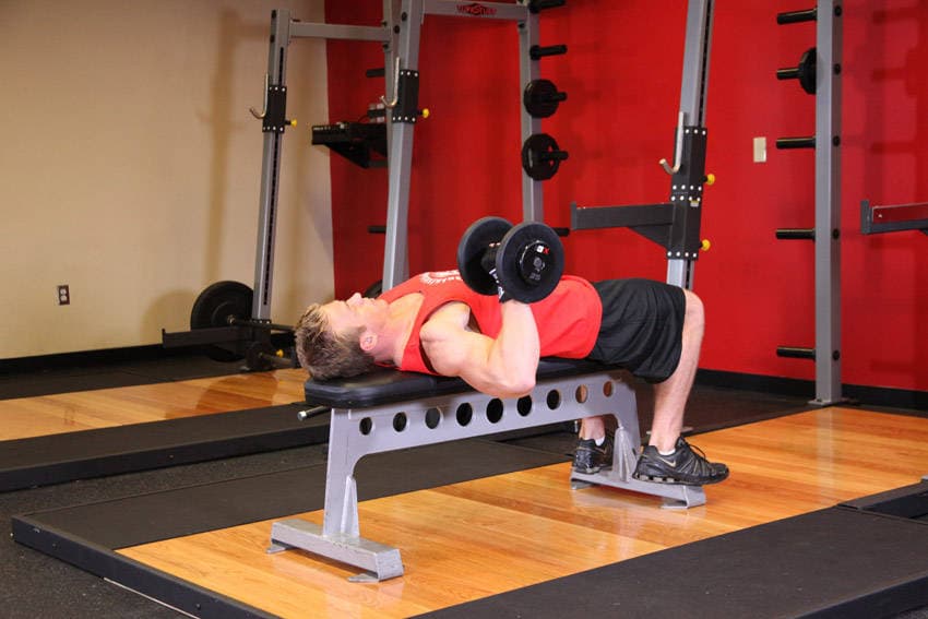 One Arm Dumbbell Bench Press — البداية