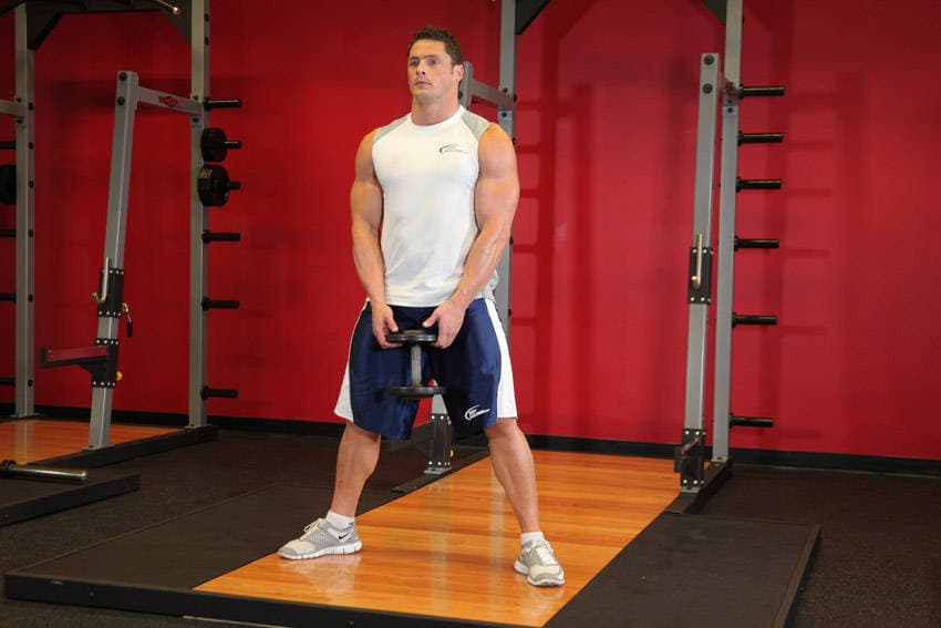 Plie Dumbbell Squat — البداية