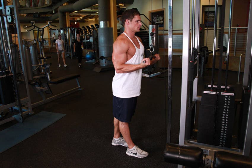 Reverse Grip Triceps Pushdown — البداية