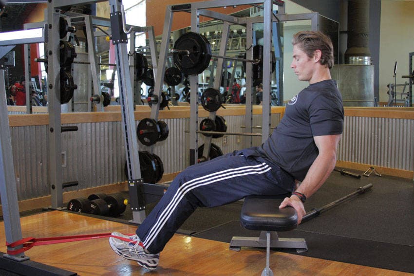 Seated Band Hamstring Curl — البداية