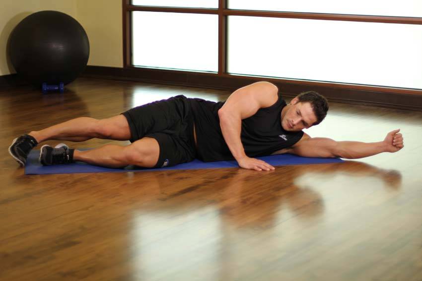 Side-Lying Floor Stretch — البداية