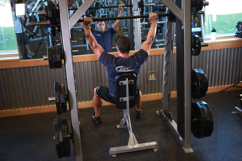 Smith Machine Overhead Shoulder Press — النهاية