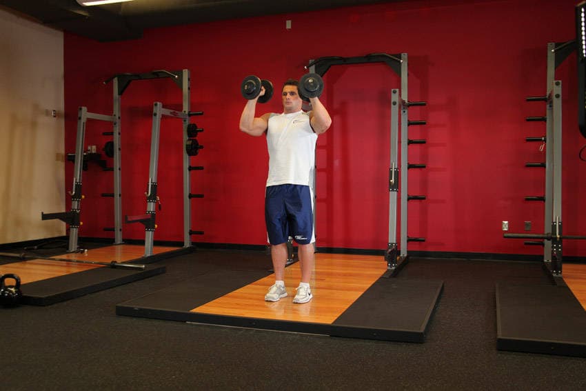 Standing Palms-In Dumbbell Press — النهاية