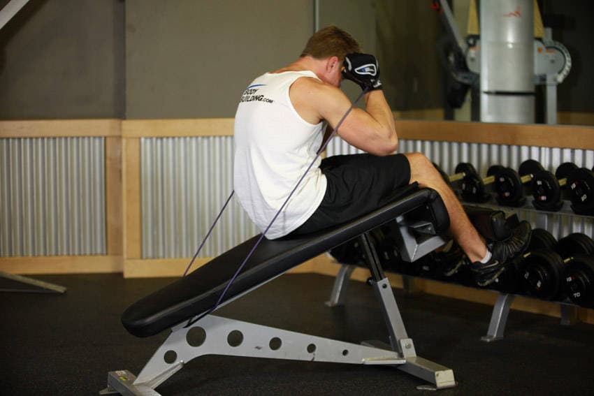 Weighted Sit-Ups - With Bands — النهاية